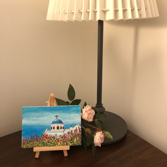 Mini Hand-painted Santorini Canvas Art - Picture 3 of 4